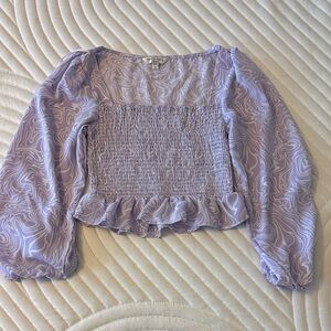 Brave Soul Lavender Smocked Blouse